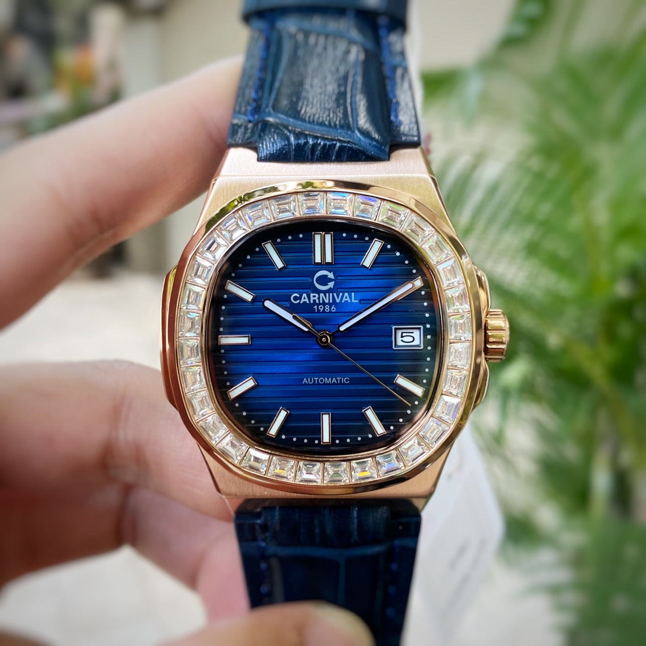 Carnival 8108G Rosegold Xanh Dây Da ( 8108G-VH-DD-X)
