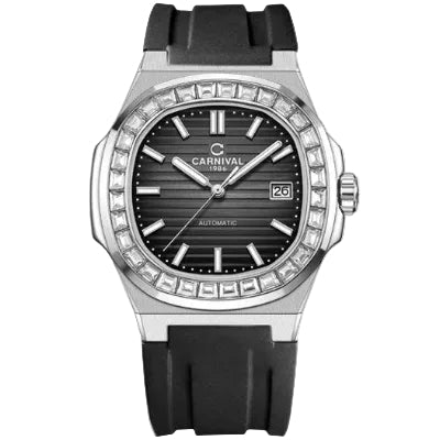 Carnival 8108G Bạc Đen Dây Cao Su ( 8108G-VT-DCS-D)