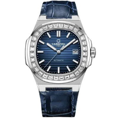 Carnival 8108G Bạc Xanh Dây Da ( 8108G-VT-DD-X)