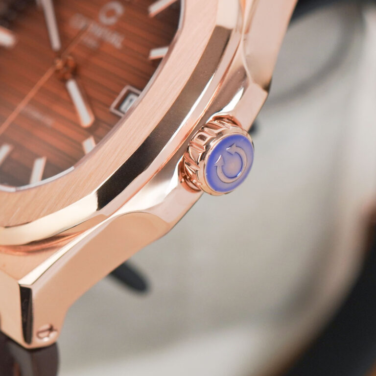 Carnival 8108G1 Rosegold Nâu Dây Da ( 8108G1-VH-DD-N)