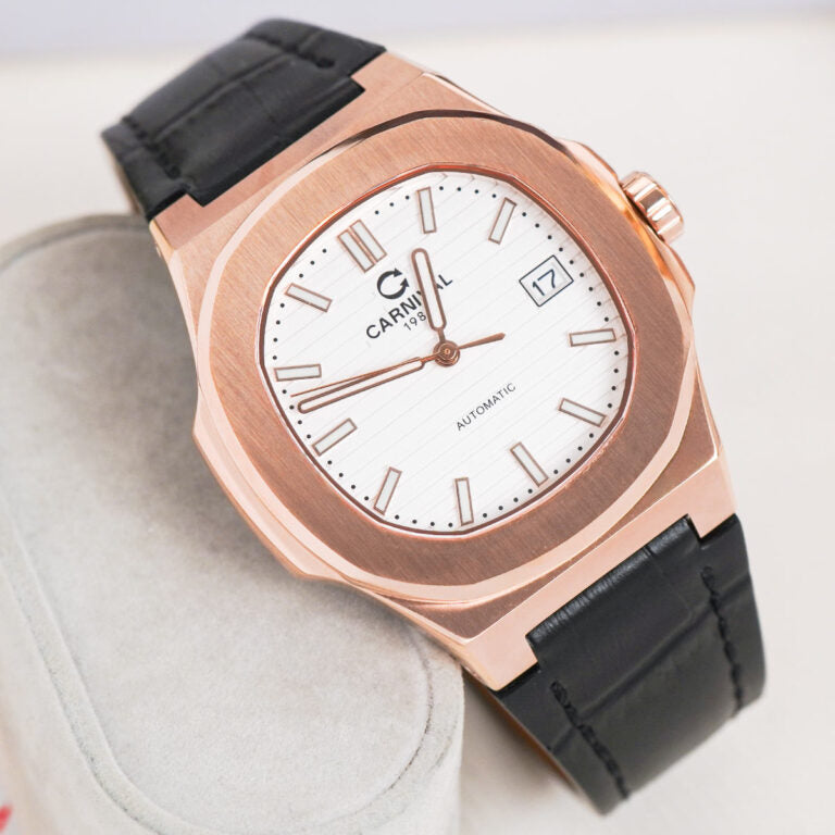 Carnival 8108G1 Rosegold Trắng Dây Da ( 8108G1-VH-DD-T)