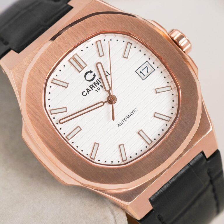 Carnival 8108G1 Rosegold Trắng Dây Da ( 8108G1-VH-DD-T)