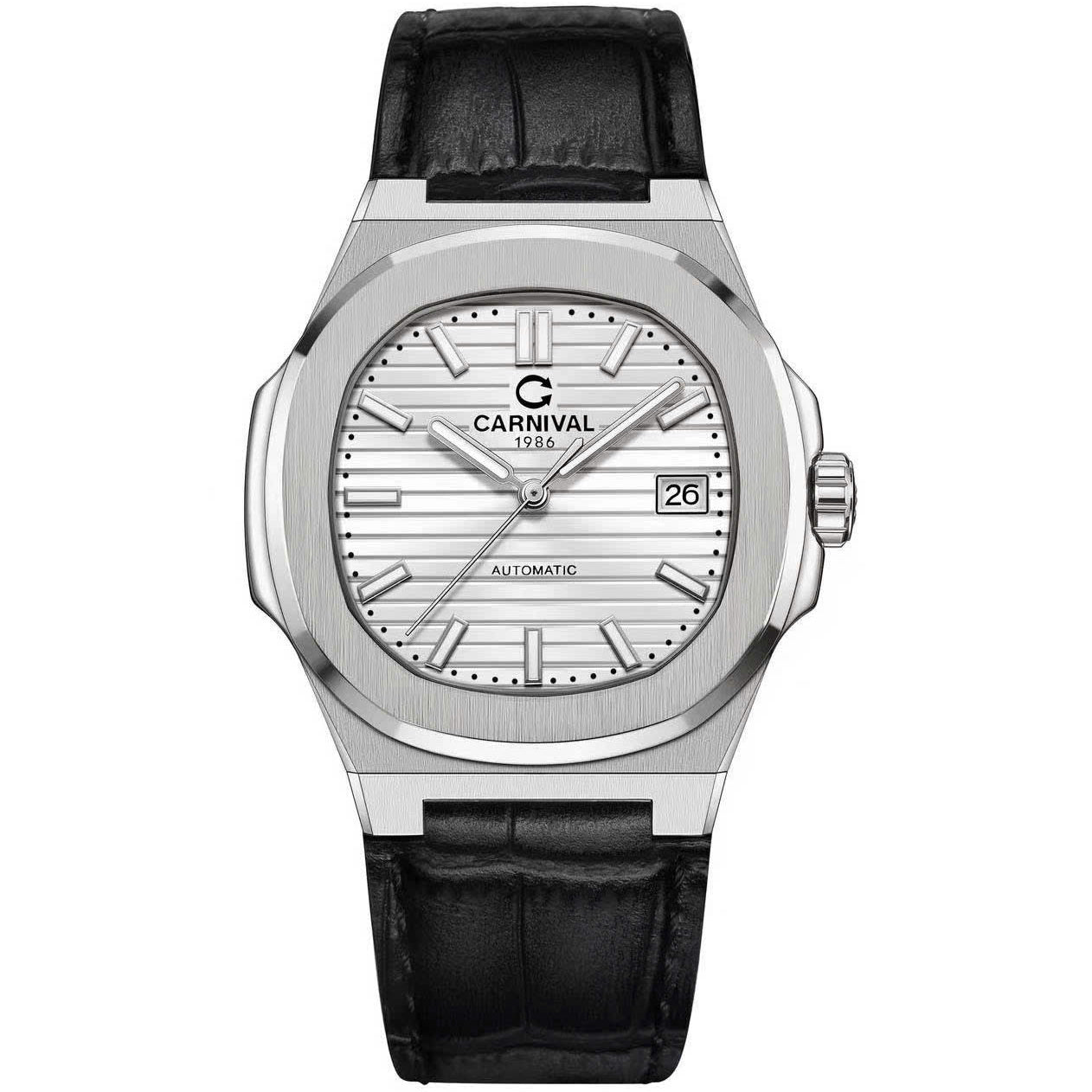 Carnival 8108G1 Bạc Trắng Dây Da ( 8108G1-VT-DD-T)