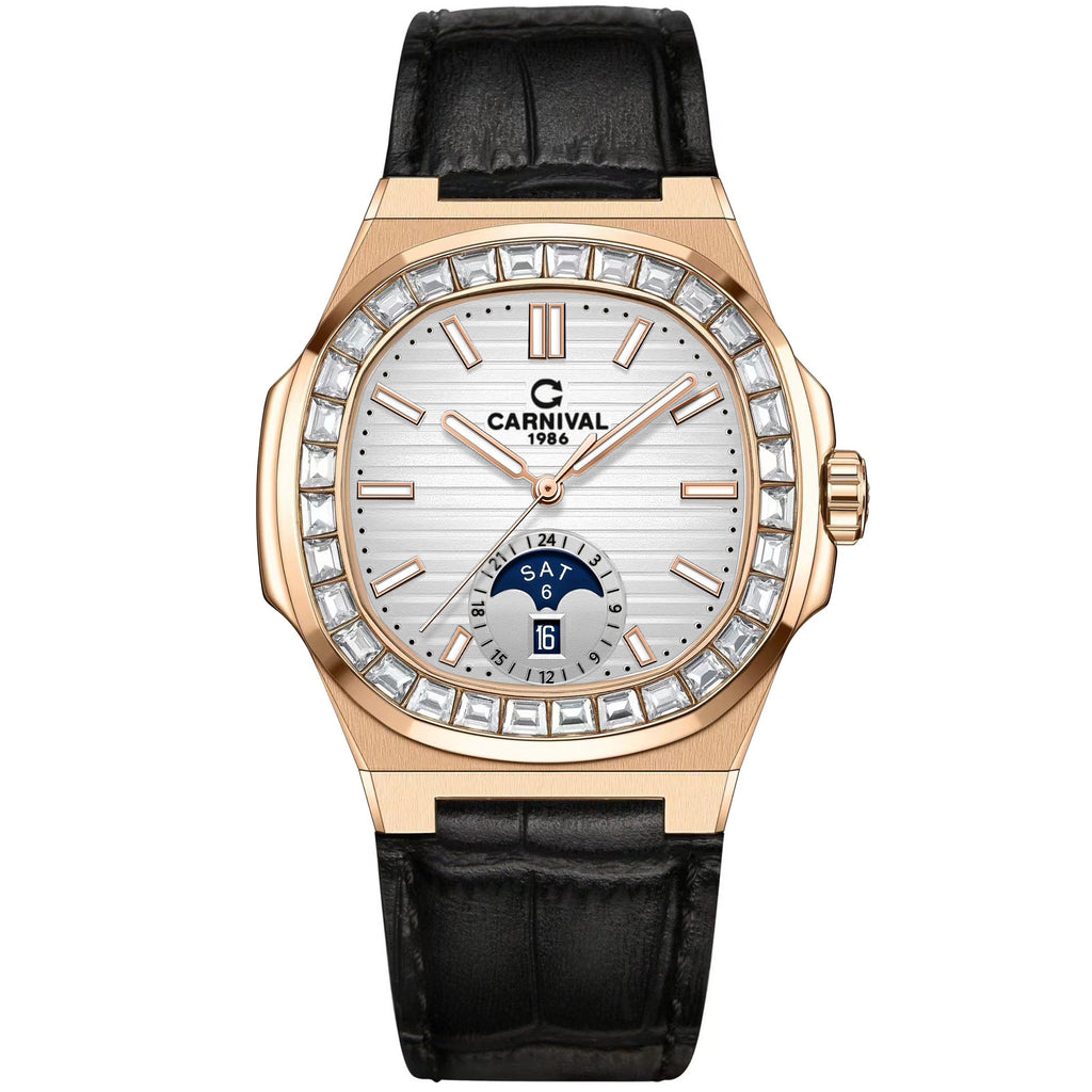 Carnival 8110G Rosegold Trắng Dây Da ( 8110G-VH-D-T)
