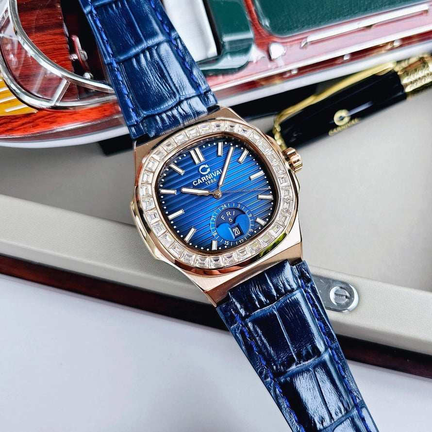 Carnival 8110G Rosegold Xanh Dây Da ( 8108G-VH-D-X)