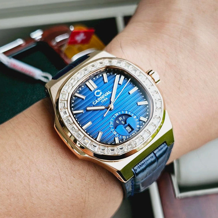Carnival 8110G Rosegold Xanh Dây Da ( 8108G-VH-D-X)