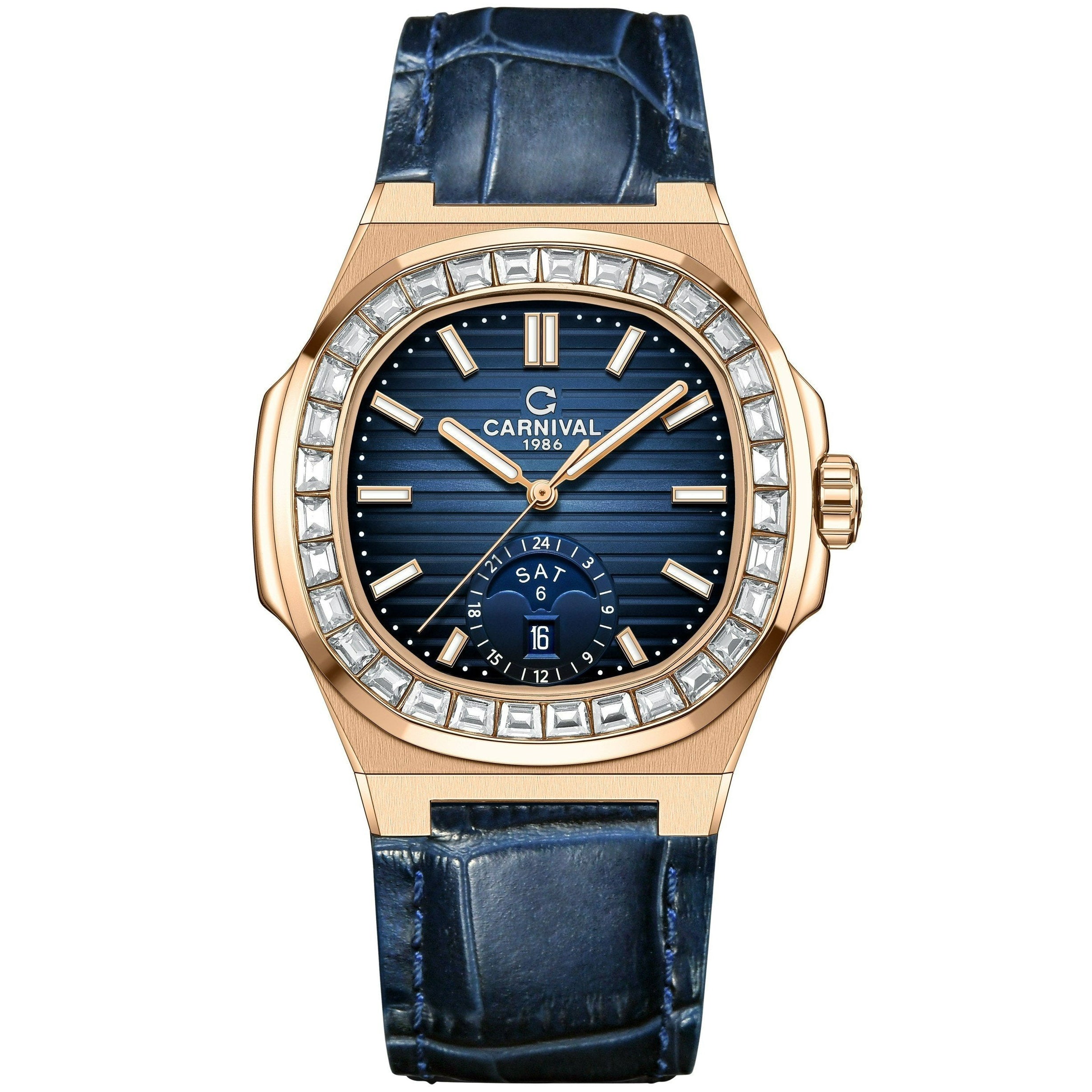 Carnival 8110G Rosegold Xanh Dây Da ( 8108G-VH-D-X)