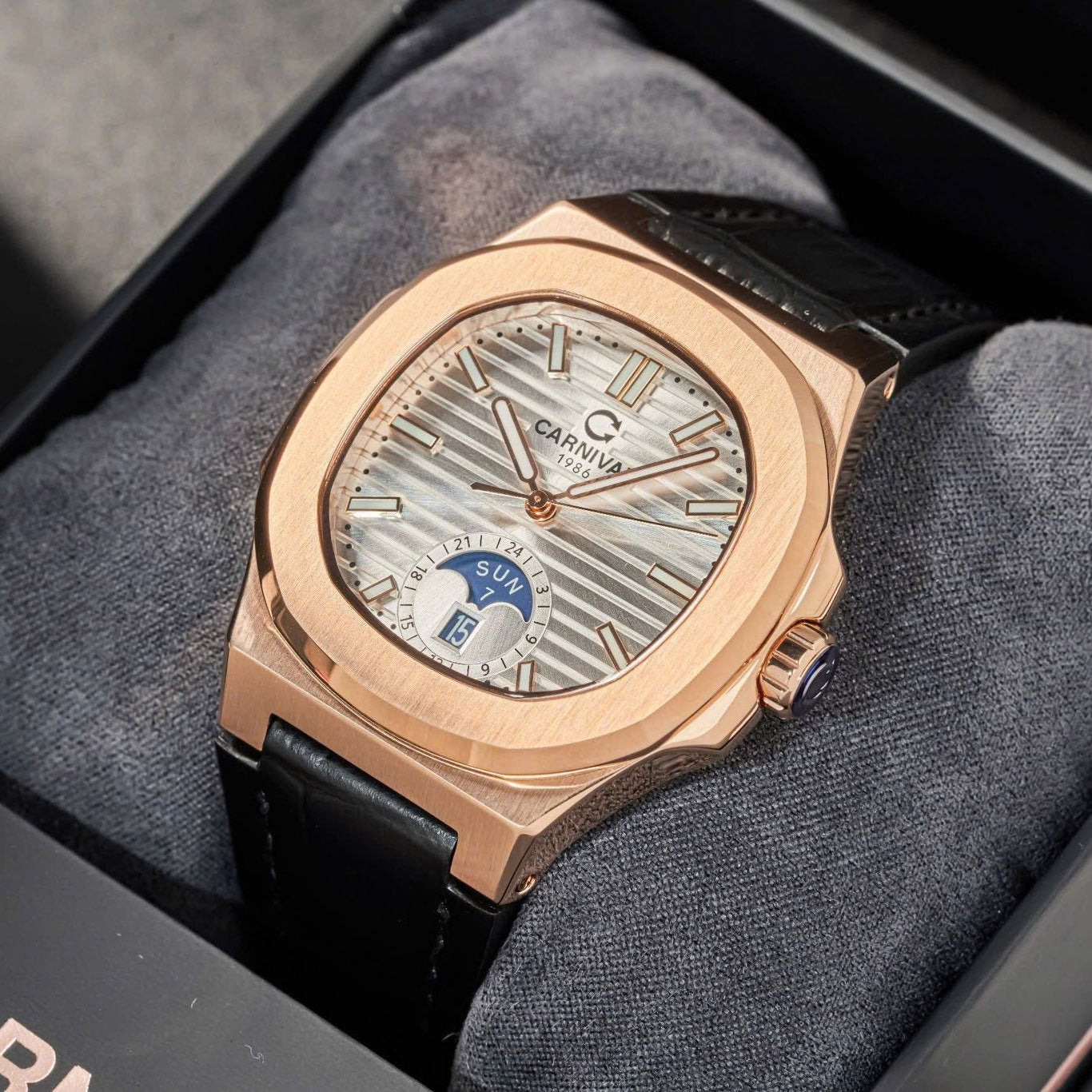 Carnival 8110G1 Rosegold Trắng Dây Da ( 8110G1-VH-DD-T)