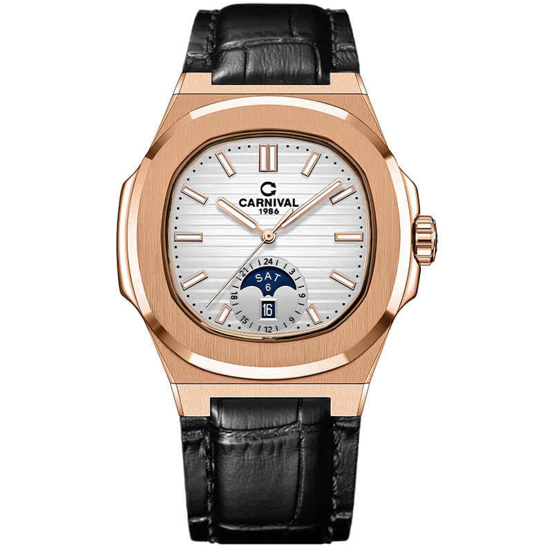 Carnival 8110G1 Rosegold Trắng Dây Da ( 8110G1-VH-DD-T)