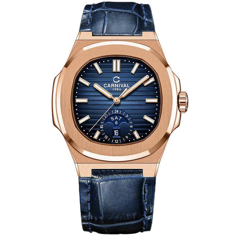 Carnival 8110G1 Rosegold Xanh Dây Da ( 8110G1-VH-DD-X)
