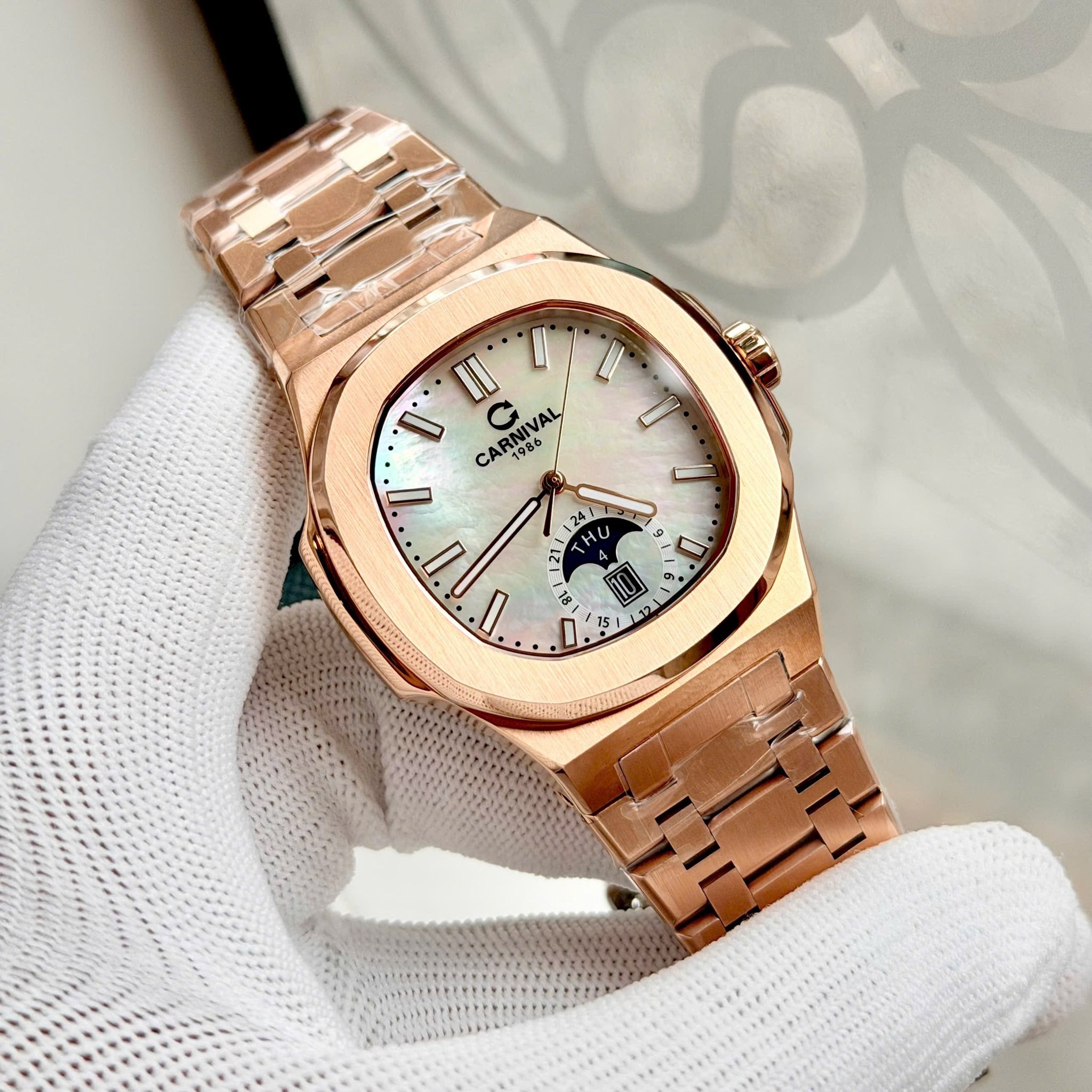 Carnival 8110G1 Rosegold Xà Cừ Trắng ( 8110G1-VH-TK)