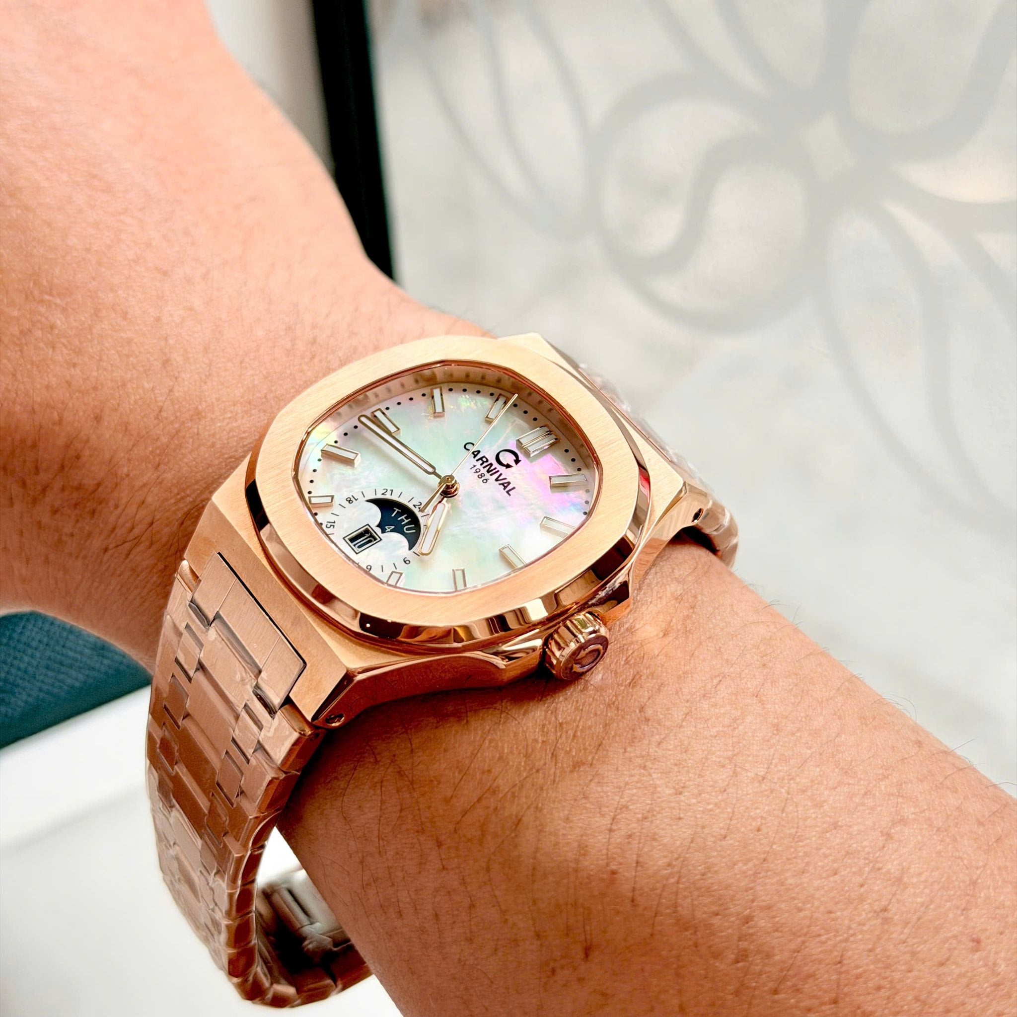Carnival 8110G1 Rosegold Xà Cừ Trắng ( 8110G1-VH-TK)