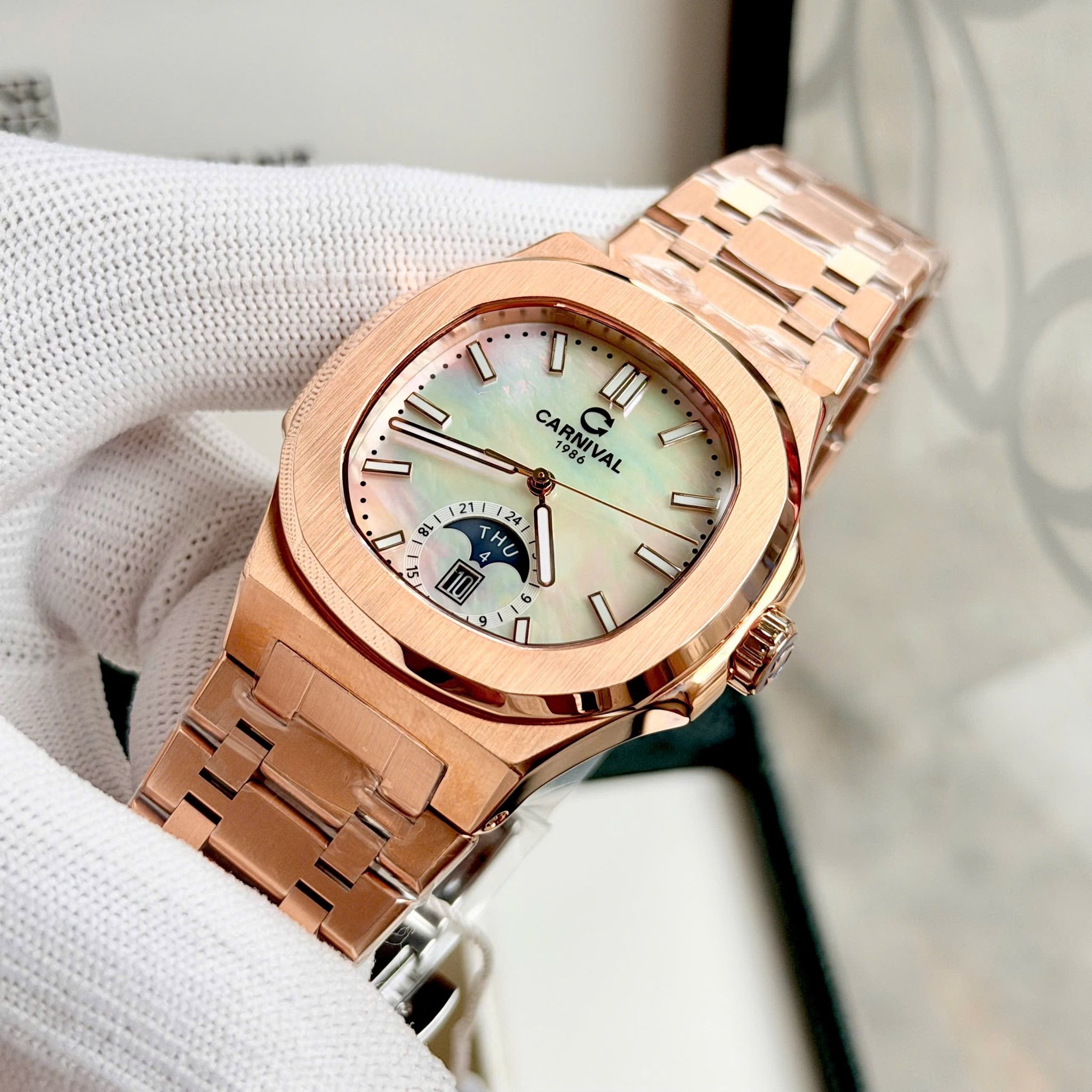 Carnival 8110G1 Rosegold Xà Cừ Trắng ( 8110G1-VH-TK)