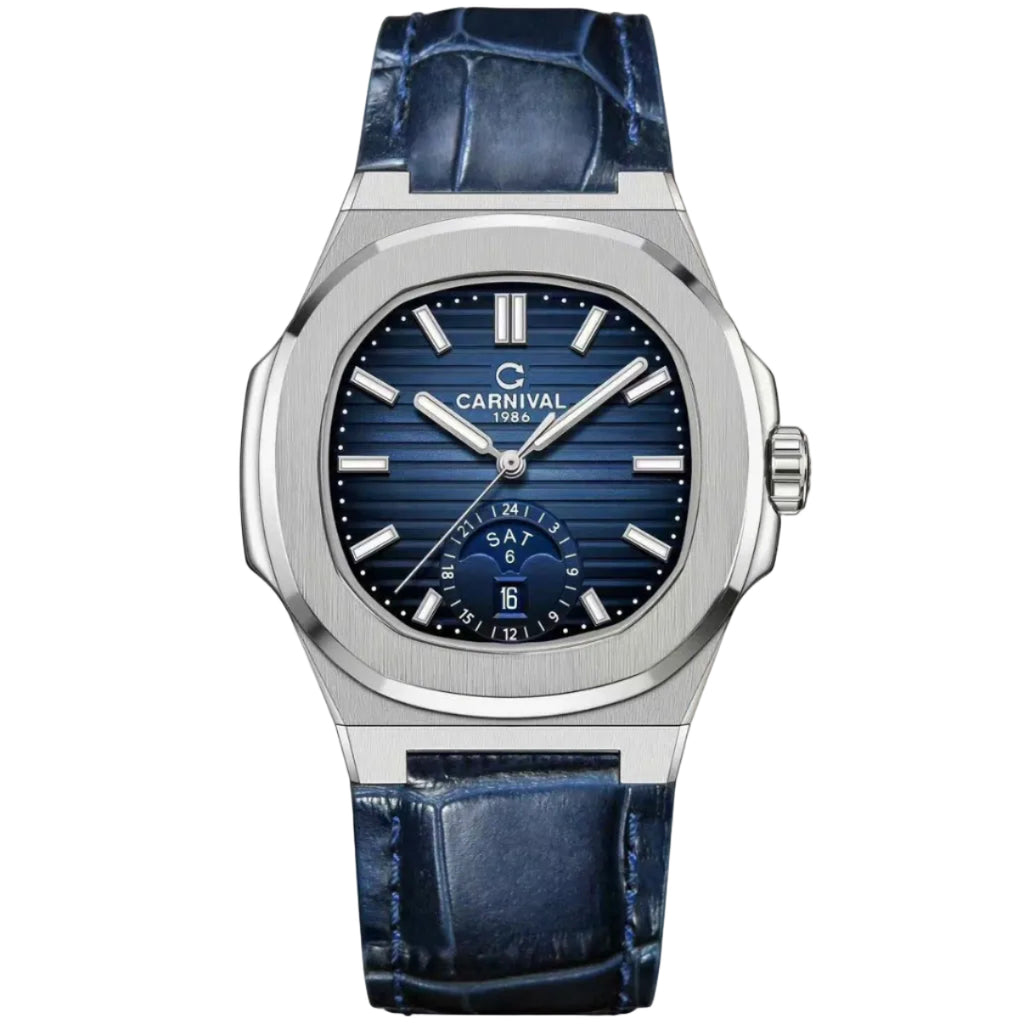Carnival 8110G1 Bạc Xanh Dây Da ( 8110G1-VT-DD-X)