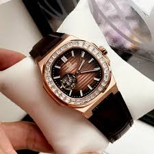 Carnival 8128G Rosegold Nâu Dây Da ( 8128G-VH-DD-N)