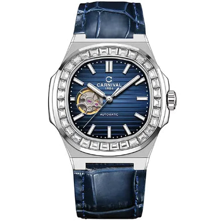 Carnival 8128G Bạc Xanh Dây Da ( 8128G-VT-DD-X)
