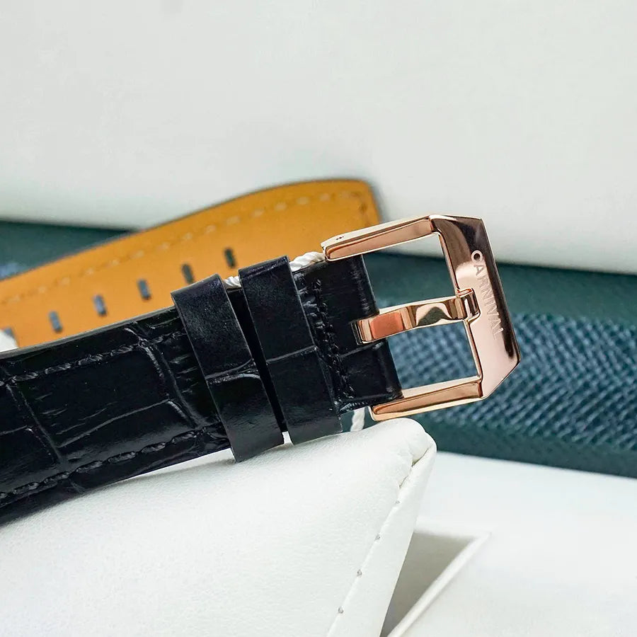 Carnival 8128G1 Rosegold Trắng Dây Da ( 8128G1-VH-DD-T)