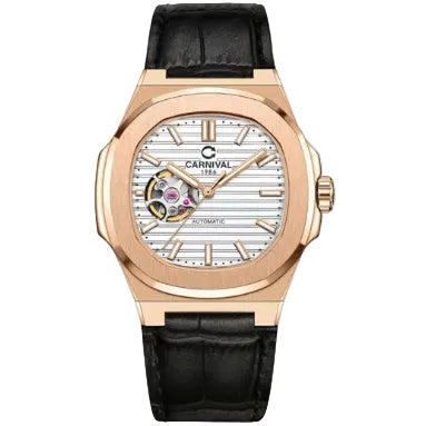 Carnival 8128G1 Rosegold Trắng Dây Da ( 8128G1-VH-DD-T)