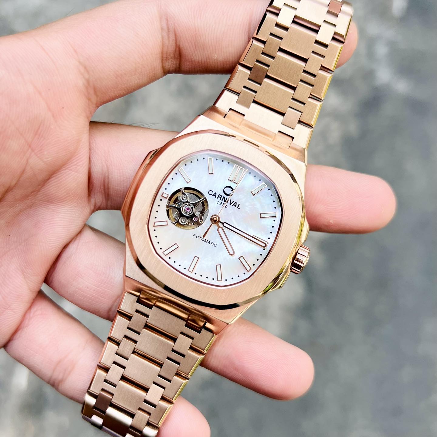 Carnival 8128G1 Rosegold Xà Cừ Trắng ( 8128G1-VH-TK)