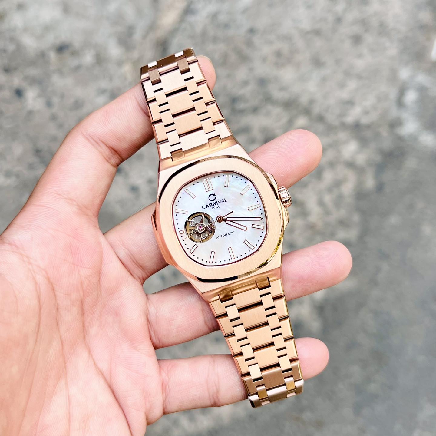 Carnival 8128G1 Rosegold Xà Cừ Trắng ( 8128G1-VH-TK)