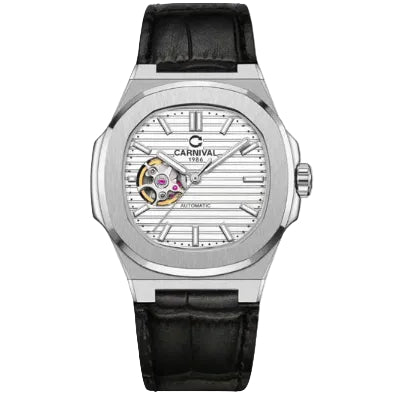 Carnival 8128G1 Bạc Trắng Dây Da ( 8128G1-VT-DD-T)