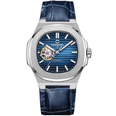 Carnival 8128G1 Bạc Xanh Dây Da ( 8128G1-VT-DD-X)