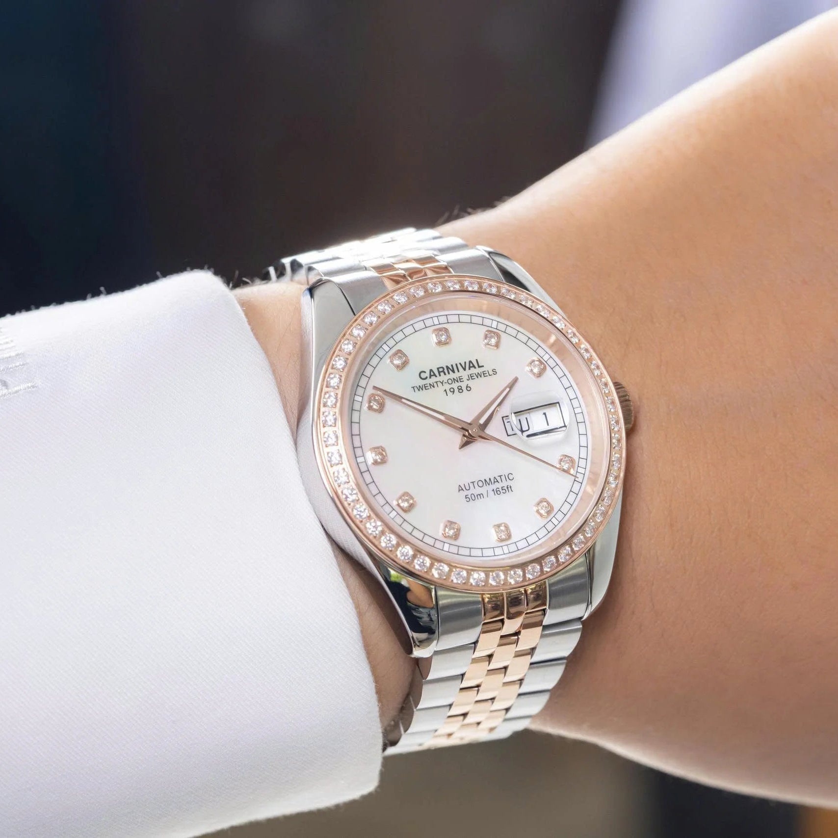 Carnival 8131G2 Demi Rosegold Xà Cừ Trắng ( 8131G2-CH-TK)