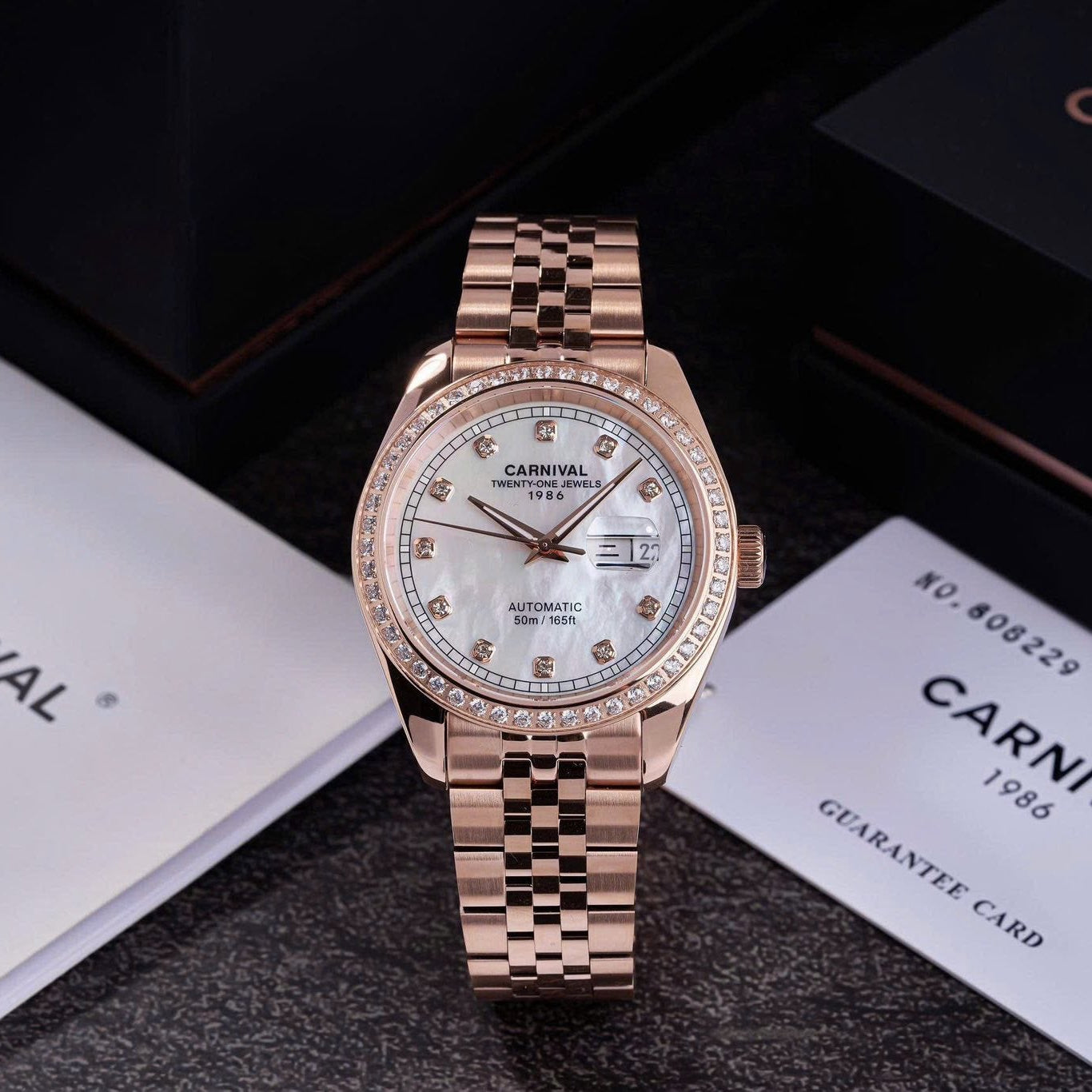 Carnival 8131G2 Rosegold Xà Cừ Trắng ( 8131G2-VH-TK)