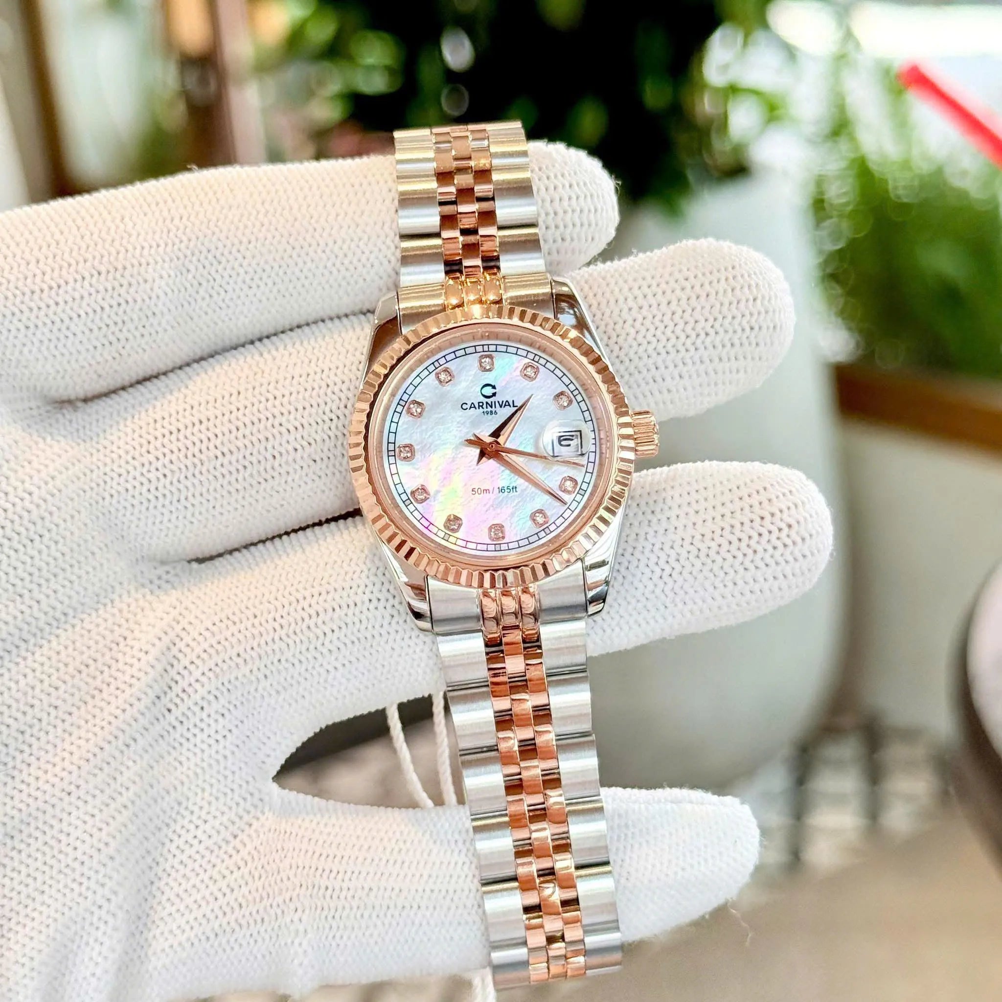 Carnival 8131L Demi Rosegold Xà Cừ Trắng ( 8131L-CH-TK)