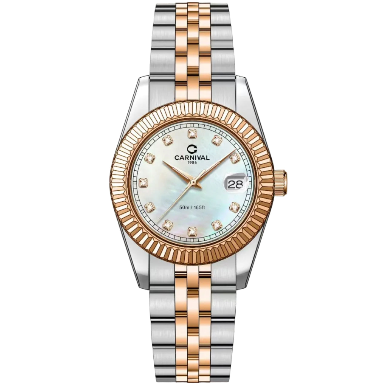 Carnival 8131L Demi Rosegold Xà Cừ Trắng ( 8131L-CH-TK)