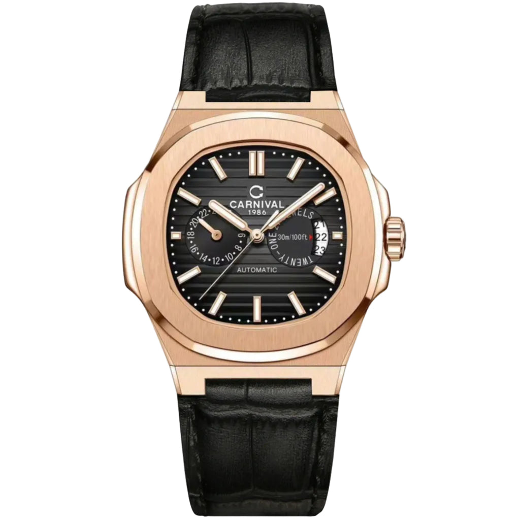 Carnival 8158G Rosegold Dây Da Đen ( 8158G-VH-DD-D)