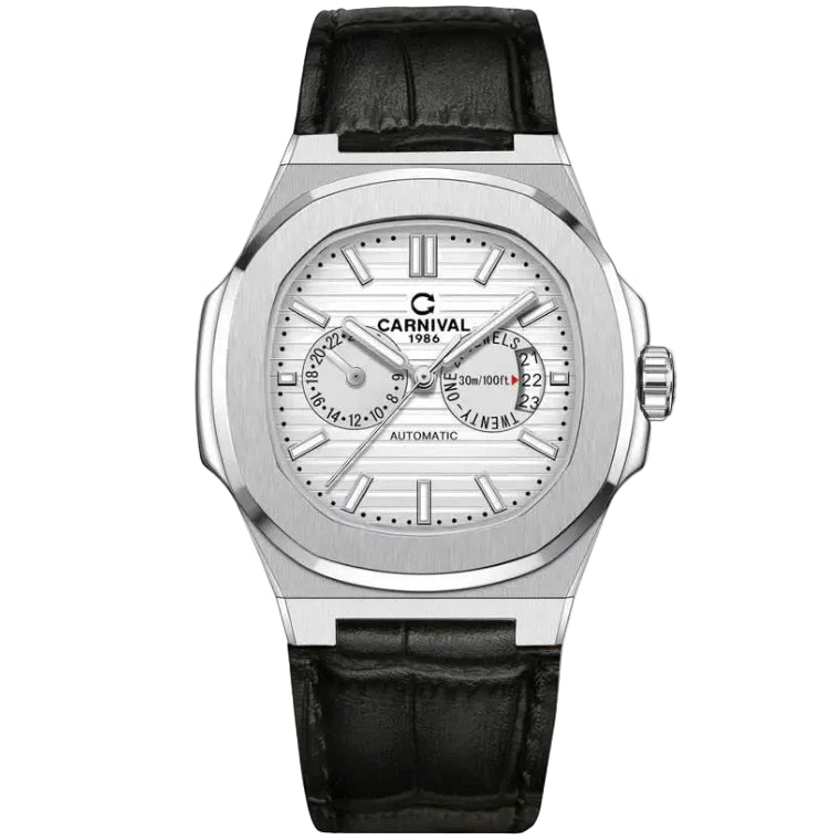Carnival 8158G Bạc Trắng Dây Da ( 8158G-VT-DD-T)
