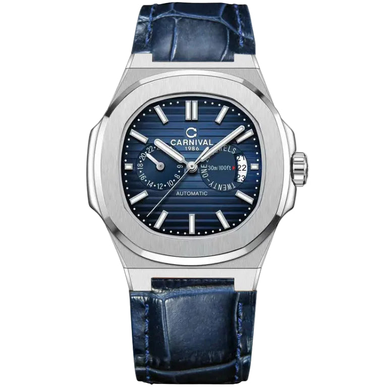 Carnival 8158G Bạc Xanh Dây Da ( 8158G-VT-DD-X)