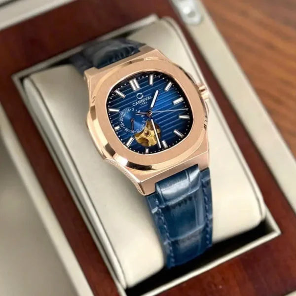 Carnival 8159G Rosegold Dây Da Xanh  ( 8159G-VH-DD-X)