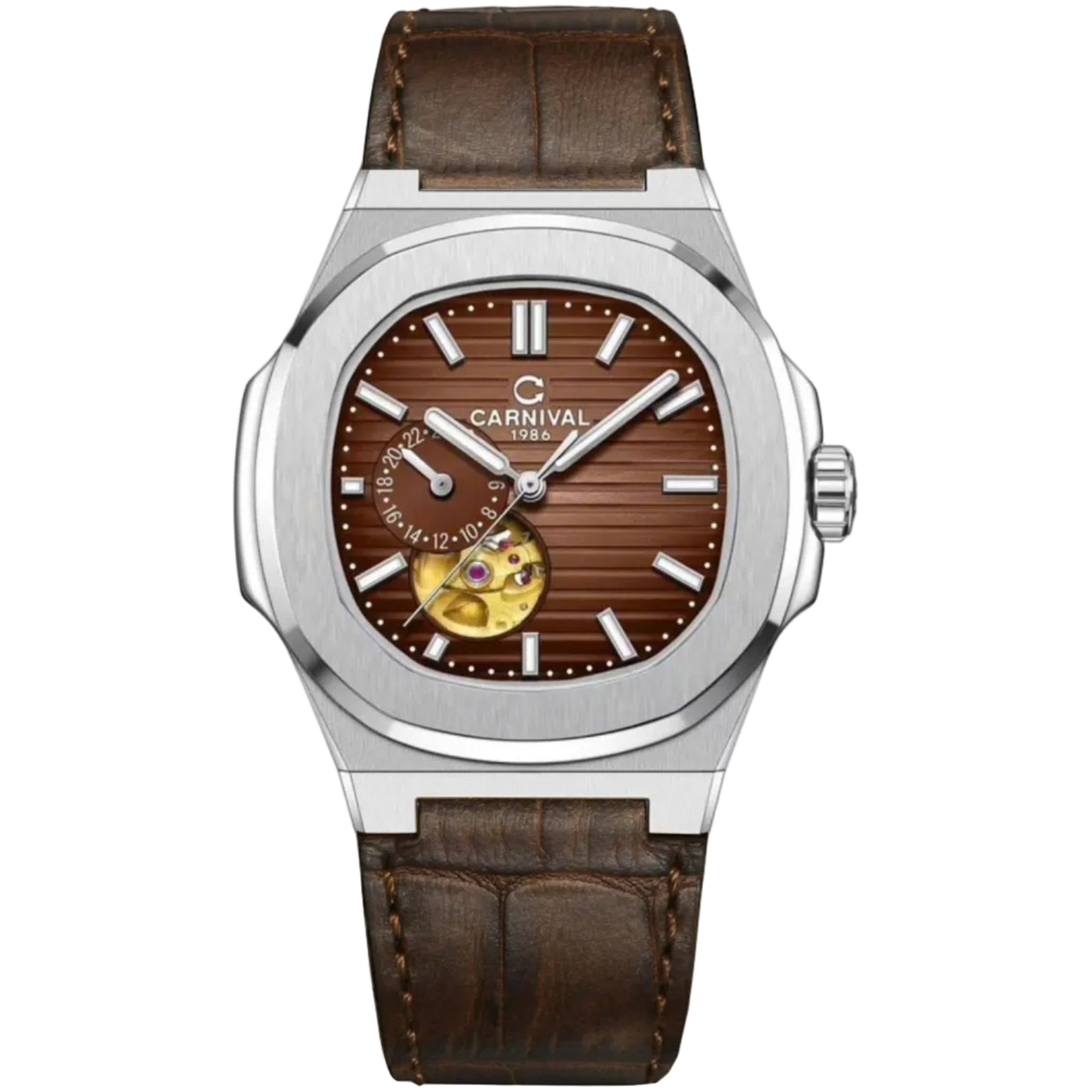 Carnival 8159G Bạc Dây Da Nâu ( 8159G-VT-DD-N)