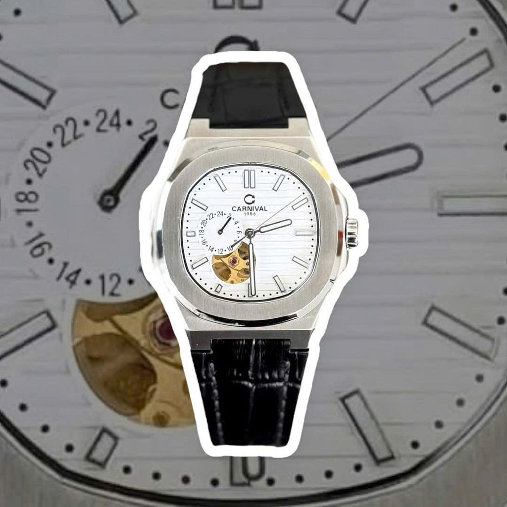 Carnival 8159G Bạc Dây Da Trắng ( 8159G-VT-DD-T)