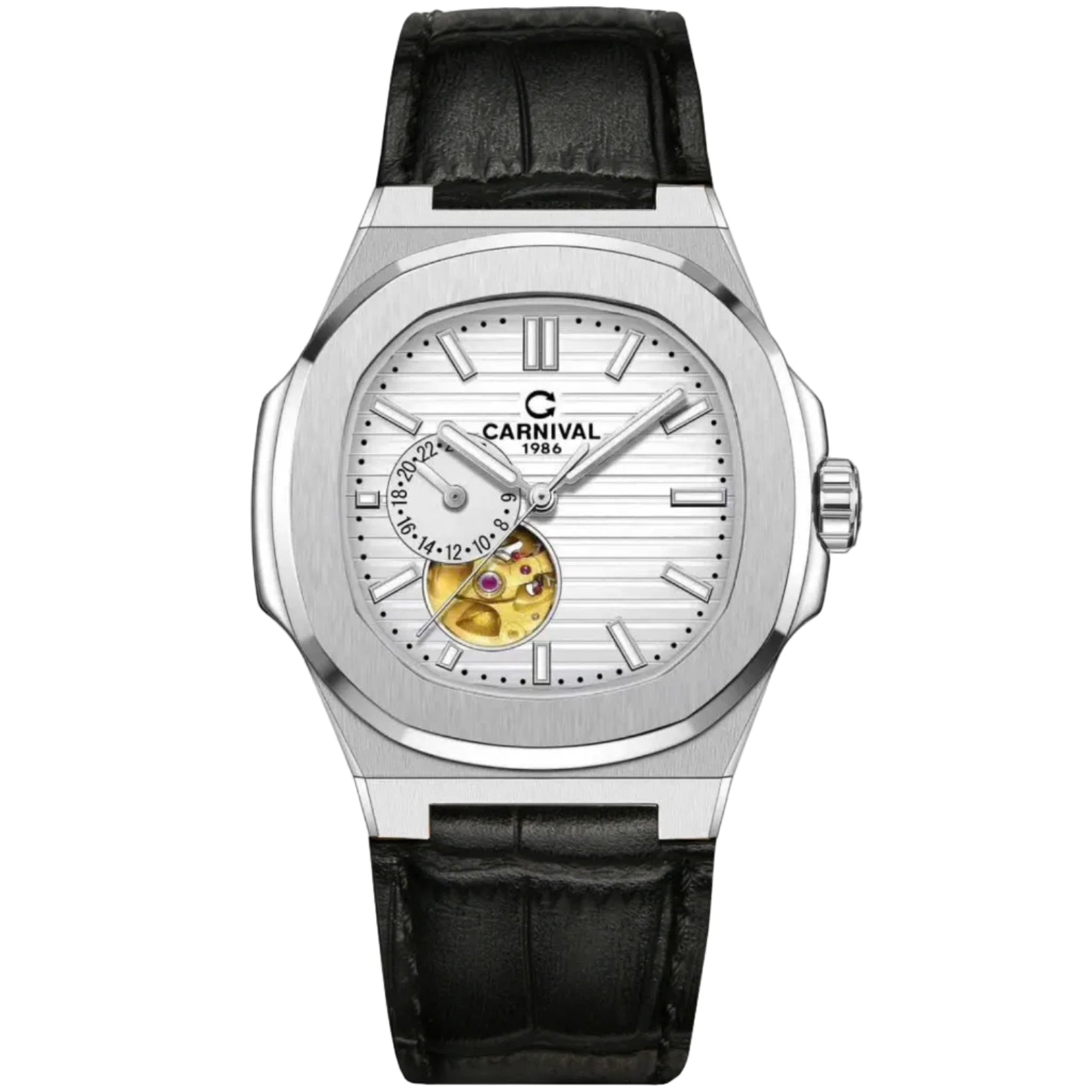 Carnival 8159G Bạc Dây Da Trắng ( 8159G-VT-DD-T)