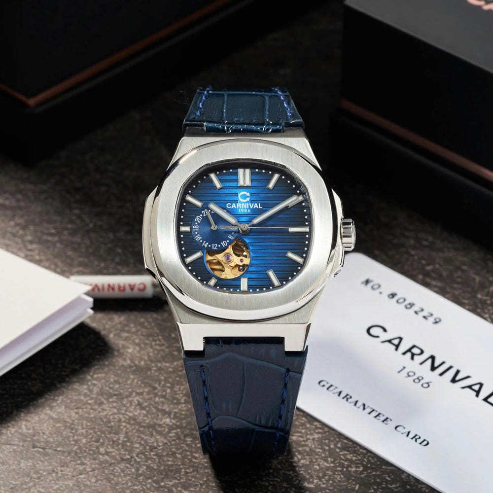 Carnival 8159G Bạc Dây Da Xanh ( 8159G-VT-DD-X)