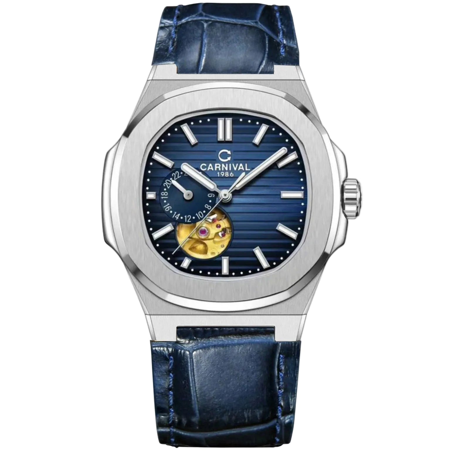 Carnival 8159G Bạc Dây Da Xanh ( 8159G-VT-DD-X)