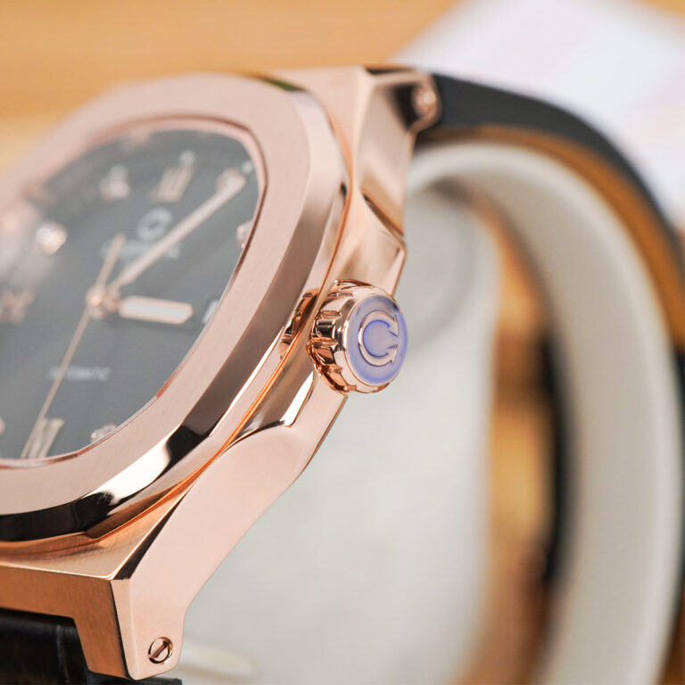 Carnival 8160G Rosegold Đen Dây Da ( 8160G-VH-DD-D)