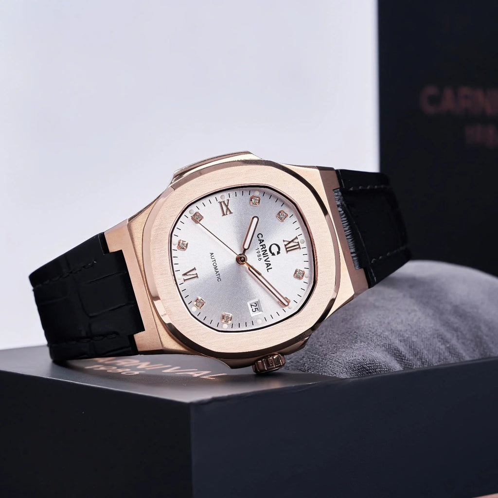 Carnival 8160G Rosegold Trắng Dây Da ( 8160G-VH-DD-T)