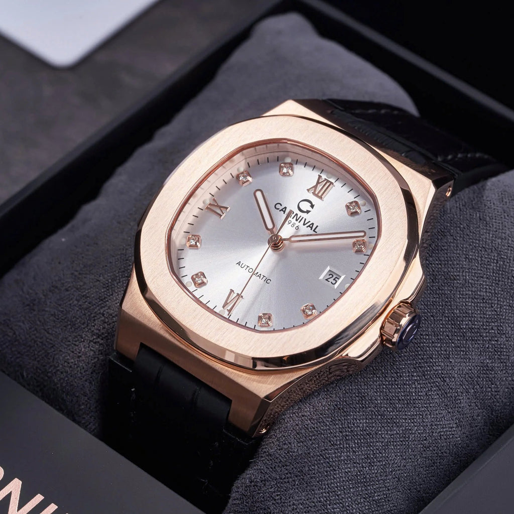 Carnival 8160G Rosegold Trắng Dây Da ( 8160G-VH-DD-T)