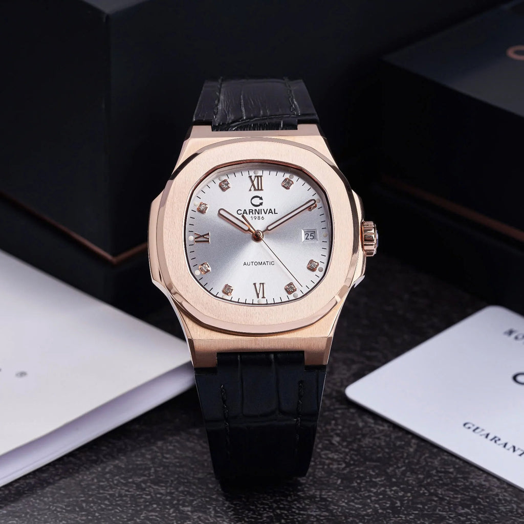Carnival 8160G Rosegold Trắng Dây Da ( 8160G-VH-DD-T)