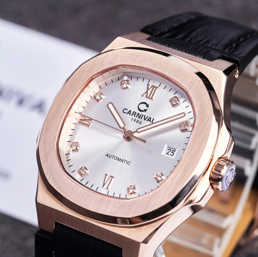 Carnival 8160G Rosegold Trắng Dây Da ( 8160G-VH-DD-T)
