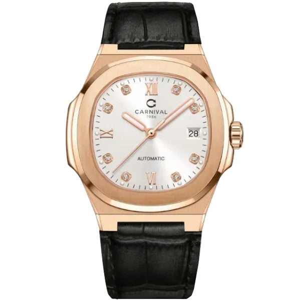 Carnival 8160G Rosegold Trắng Dây Da ( 8160G-VH-DD-T)