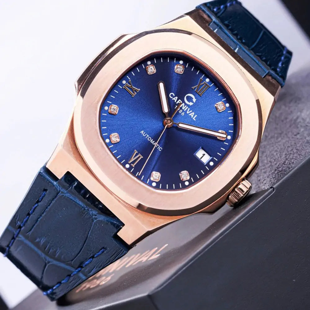 Carnival 8160G Rosegold Xanh Dây Da ( 8160G-VH-DD-X)