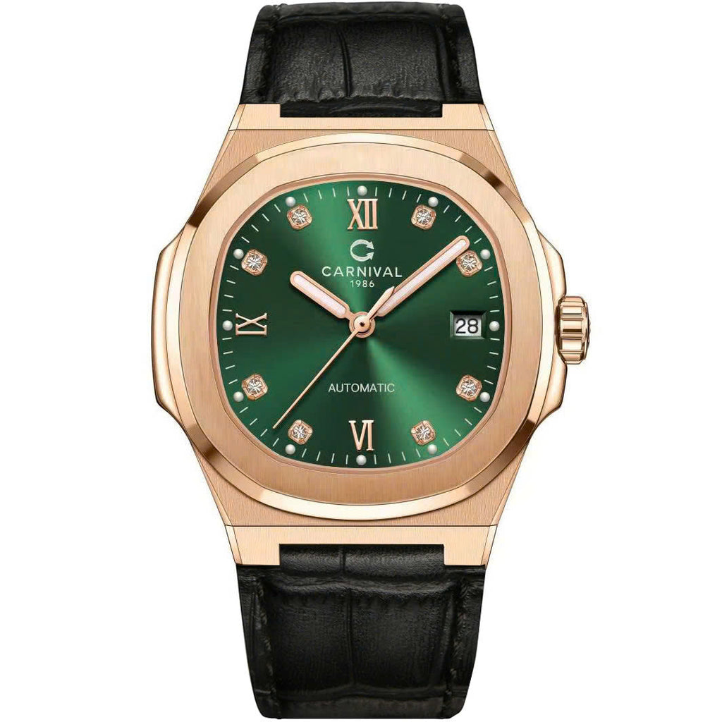 Carnival 8160G Rosegold Xanh Lá Dây Da ( 8160G-VH-DD-XL)