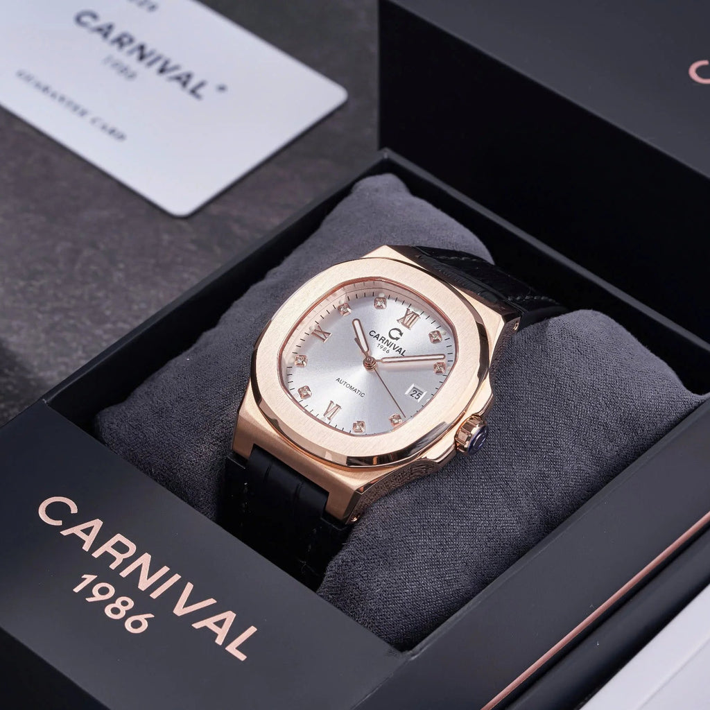 Carnival 8160G Rosegold Trắng Dây Da ( 8160G-VH-DD-T)