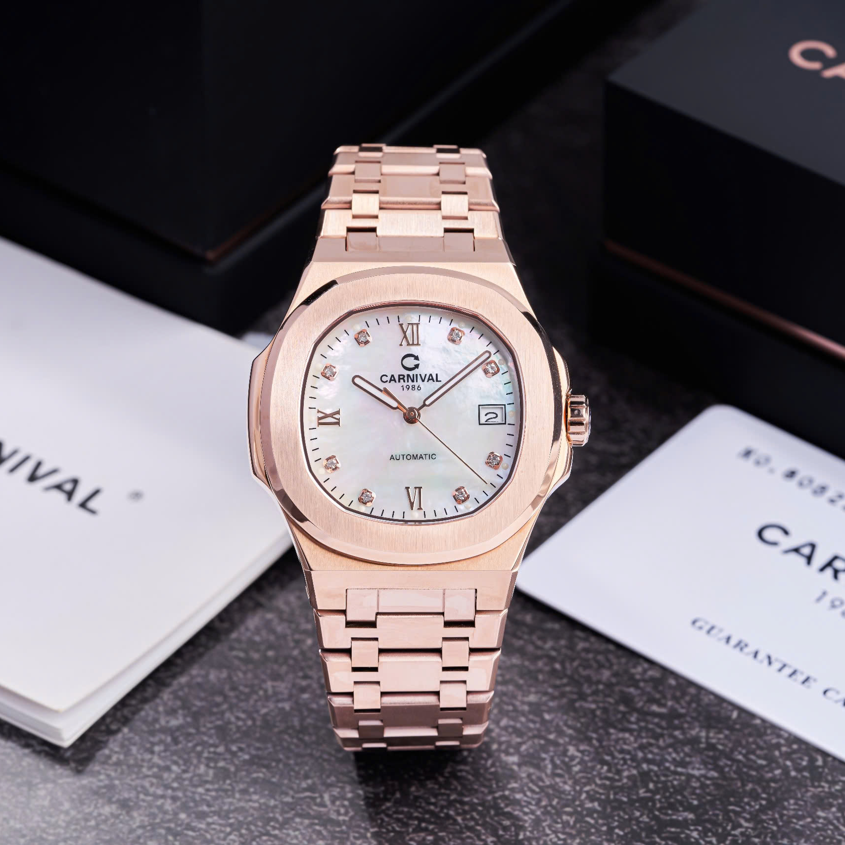 Carnival 8160G Rosegold Xà Cừ Trắng ( 8160G-VH-TK)