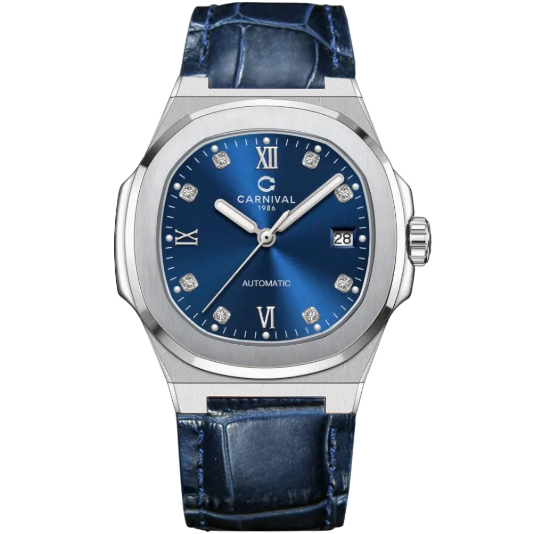 Carnival 8160G Bạc Xanh Dây Da ( 8160G-VT-DD-X)